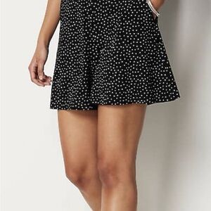 J. Jill Black and White Polka Dot Skater Skirt